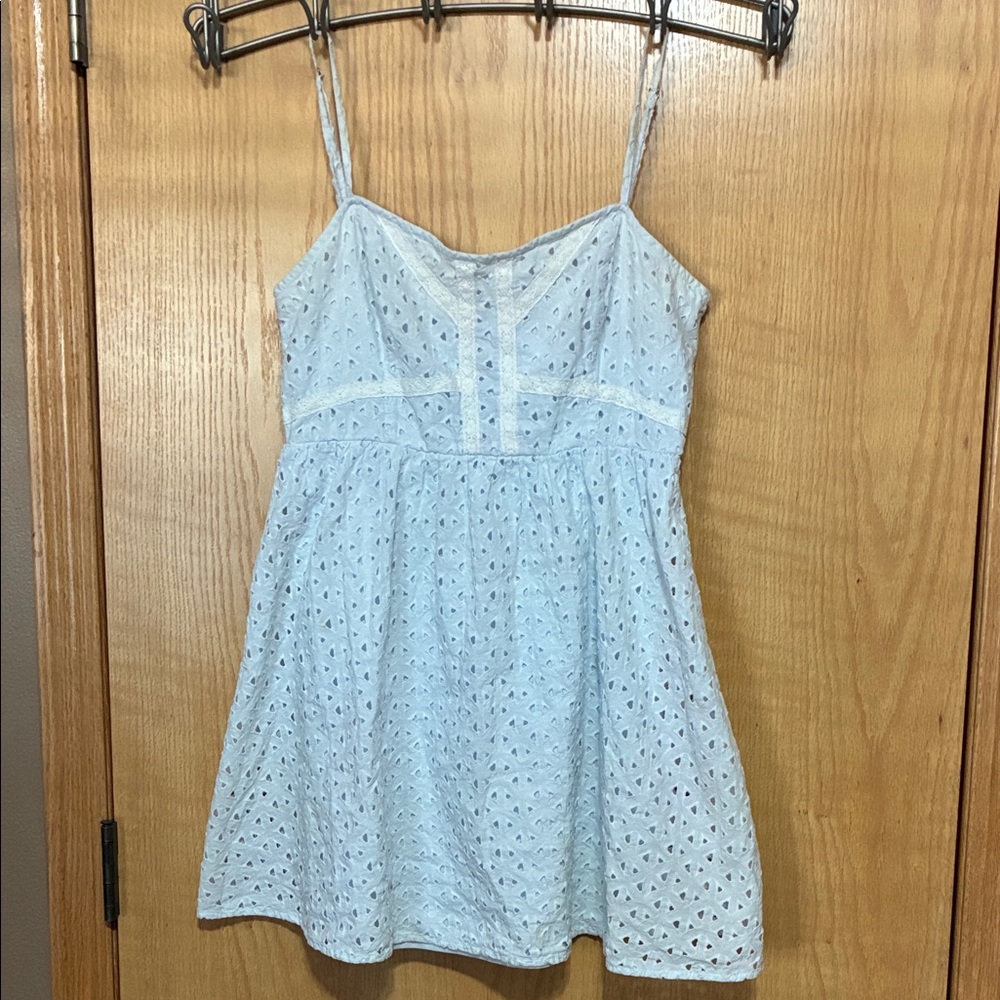 H&M Blue Eyelet Sundress - Spaghetti Strap Mini